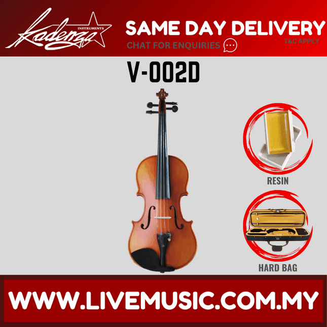 4/4 spruce wood violin with hard case and accessory set