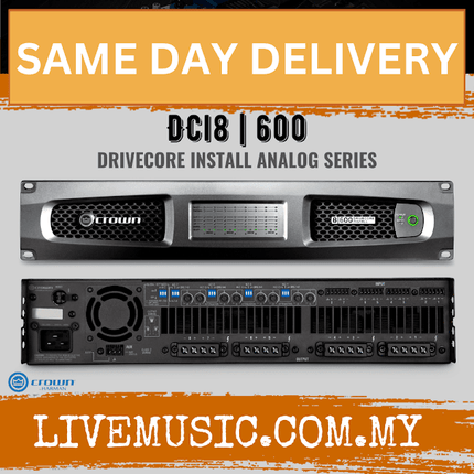 Crown DCi 8|600 Eight-channel, 600W @ 4Ω Analog Power Amplifier, 70V/100V ( DCi-8|600 / DCi8|600 )