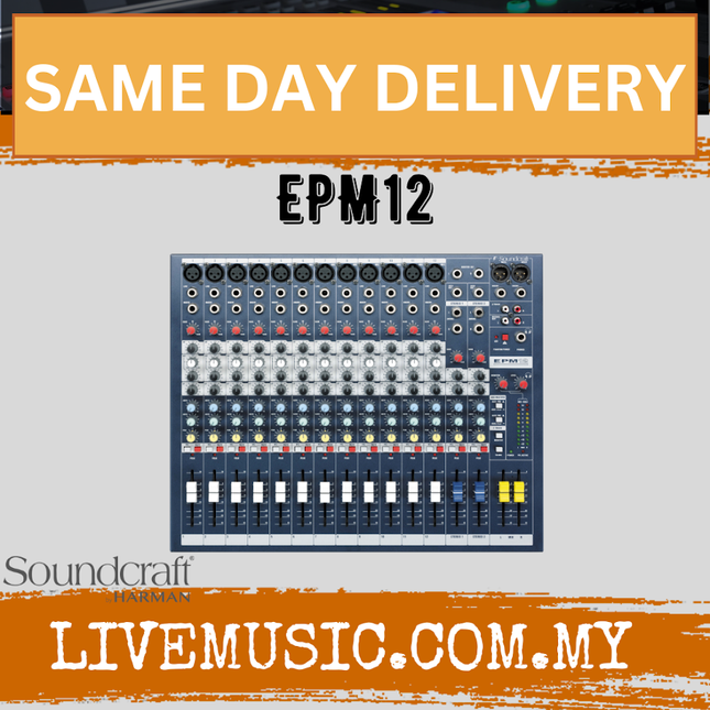 Soundcraft EPM12 14 Channel Analog Mixer with 12 Mono Inputs (EPM-12 EPM 12)