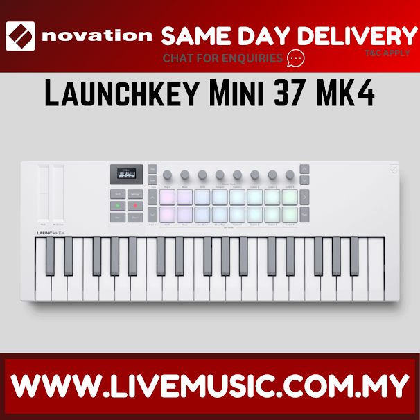Novation Launchkey Mini 37 MK4 Keyboard Controller - White (  Mini37MK4 / Mini-37 MK4 )