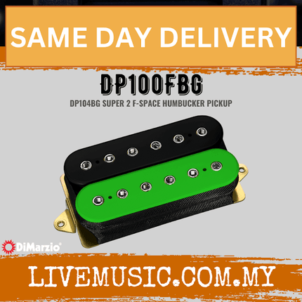 DiMarzio DP100FBG Super Distortion F- Spaced Pickup - Black/Green (DP100F BG/DP100F-BG)