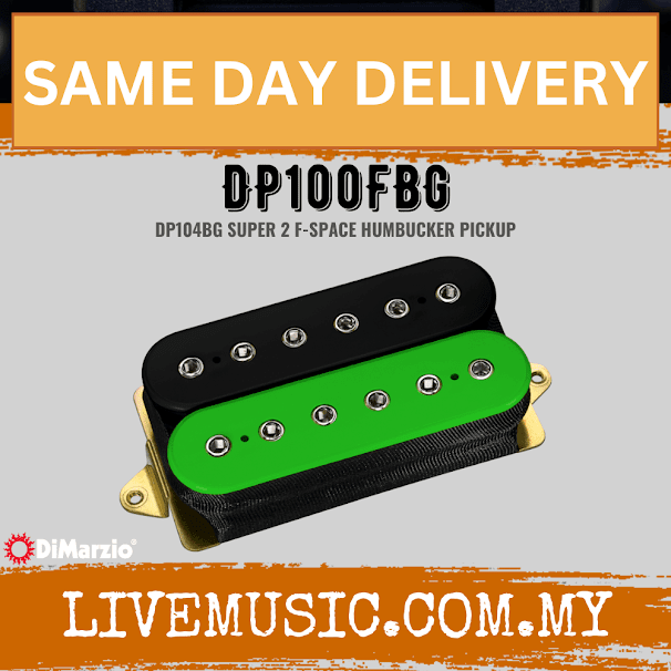 DiMarzio DP100FBG Super Distortion F- Spaced Pickup - Black/Green (DP100F BG/DP100F-BG)
