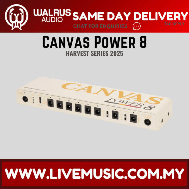 Walrus Audio Canvas Power 8 pedal power supply, off-white with rear jacks