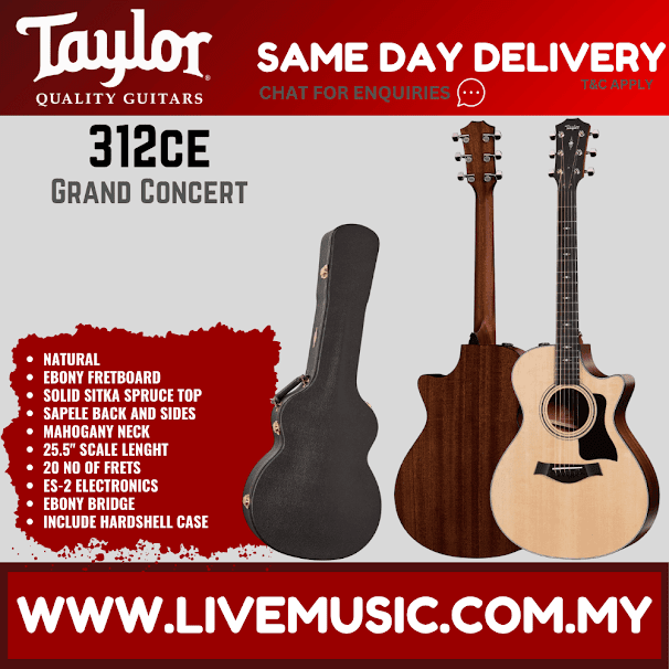 Taylor 312ce V-Class Grand Concert Acoustic Guitar w/Case