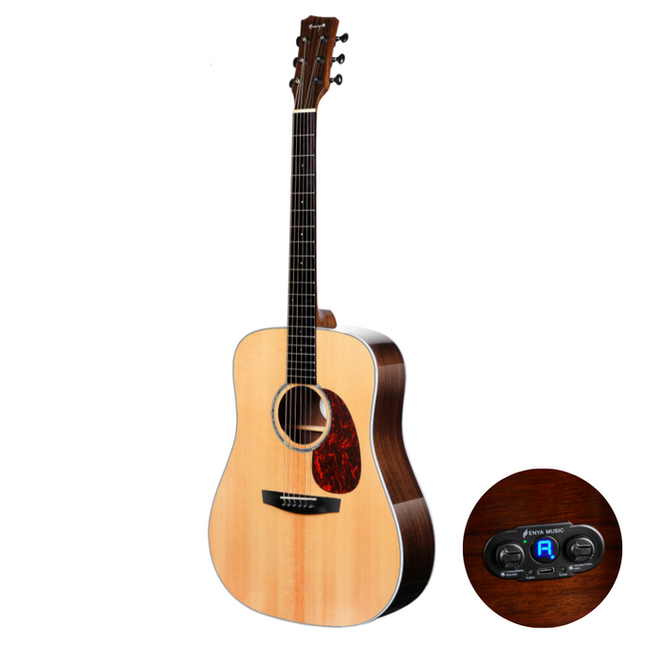 Enya ED-Q1e 41" Acoustic Guitar Solid Sitka Spruce Top & Transacoustic Pickup With Bag (EDQ1/EDQ1E)