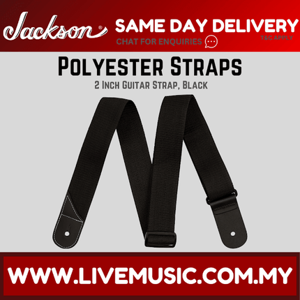 Jackson Polyester Shark Fin Guitar Strap, Black