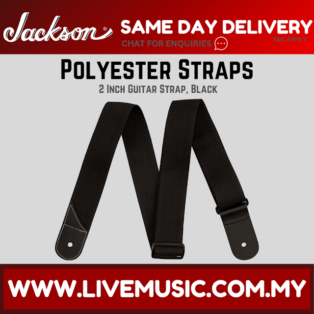 Jackson Polyester Shark Fin Guitar Strap, Black