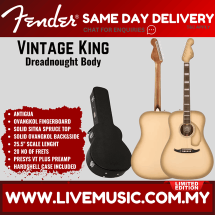 Fender Limited Edition California Vintage King Acoustic Guitar w/Case, Antigua