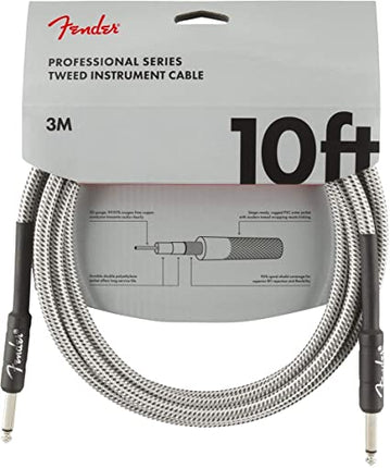 Fender Professional Series Instrument Cable, 10ft - White Tweed