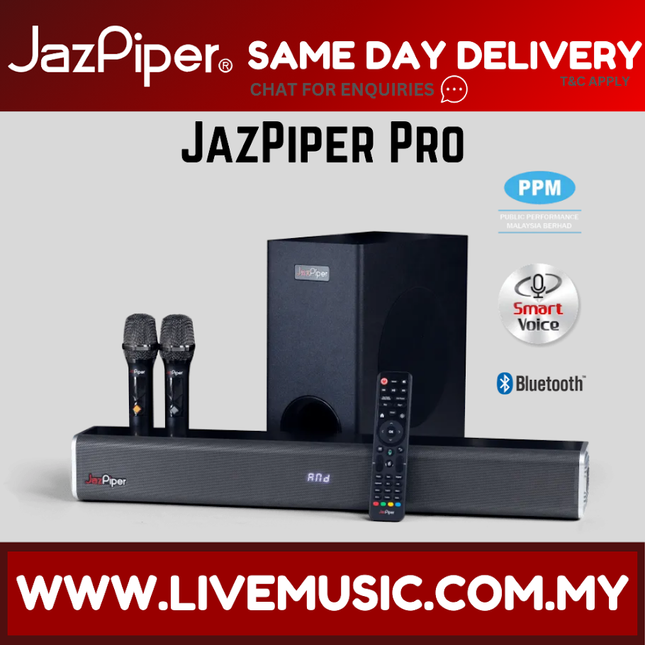 Jazpiper Pro Karaoke Soundbar | SubWoofer | Song Auto Update | Plug n Play | Build in App | Smart Voice Control