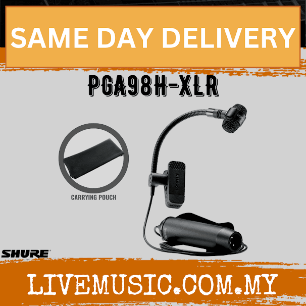 Shure PGA98H-XLR Clip-on Condenser Microphone ( PGA98H XLR/ PGA98HXLR / PGA-98H )