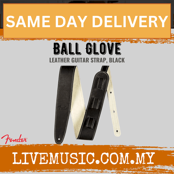 Fender Ball Glove Leather Guitar Strap - Black