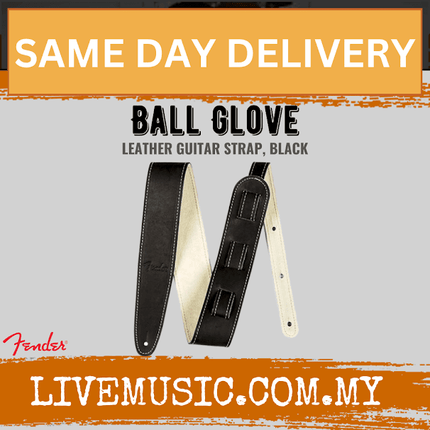 Fender Ball Glove Leather Guitar Strap - Black