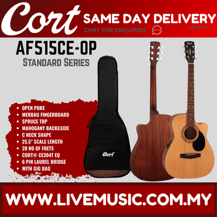 Cort AF515CE - Acoustic Guitar with Gig Bag (AF 515CE/AF-515CE)