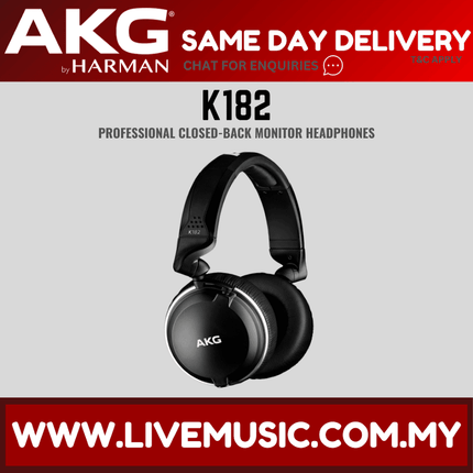 AKG K182 Professional Closed-Back Monitor Headphones (K-182/K 182)