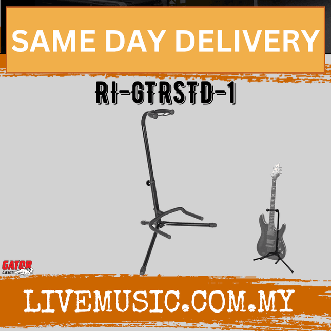 Gator Rok-It RI-GTRSTD-1 Standard Guitar Stand for Acoustic or Electric Guitar (RIGTRSTD1)