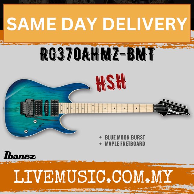 Ibanez RG370AHMZ Solid Body Electric Guitar - Blue Moon Burst ( RG370-AHMZ / RG370AHMZ-BMT )