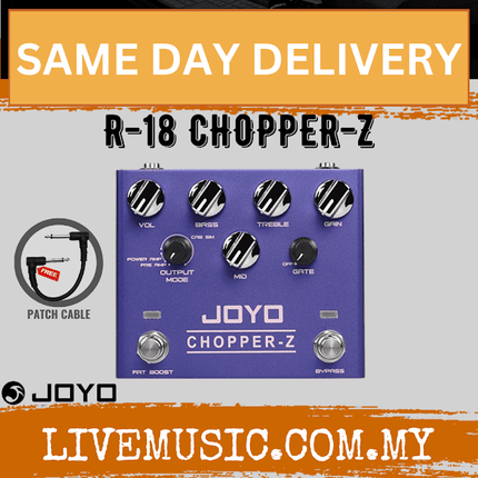 Joyo R-18 Chopper-Z High Gain Amp Simulation Pedal With The 3 Band EQ For Electric Guitar Effect ( R18 / R 18 )