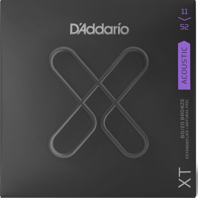 D'Addario XTABR1152 - XT Acoustic 80/20 Bronze Strings, Custom Light (11-52)(Daddario)