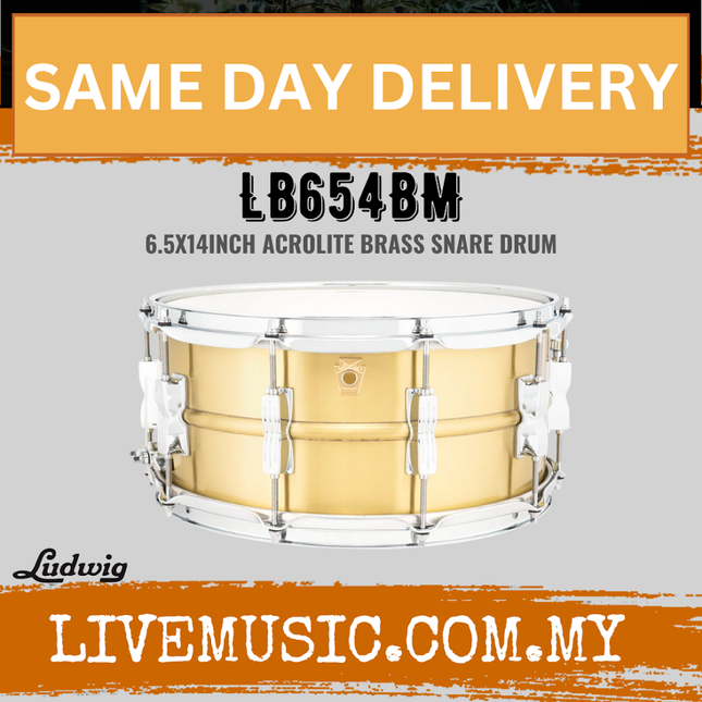 Ludwig LB654BM 6.5x14inch Acrolite Brass Snare Drum