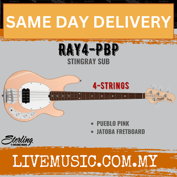 Sterling Ray4 Stingray 4-String Electric Bass Guitar Jatoba Fretboard - Pueblo Pink (Ray-4/Ray 4)