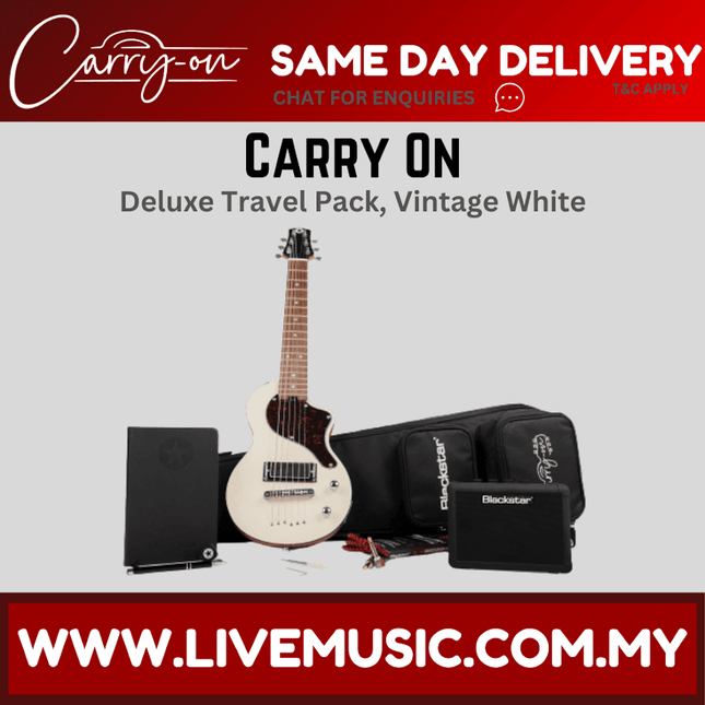 Blackstar Carry-On Travel Electric Guitar Deluxe Pack - Vintage White