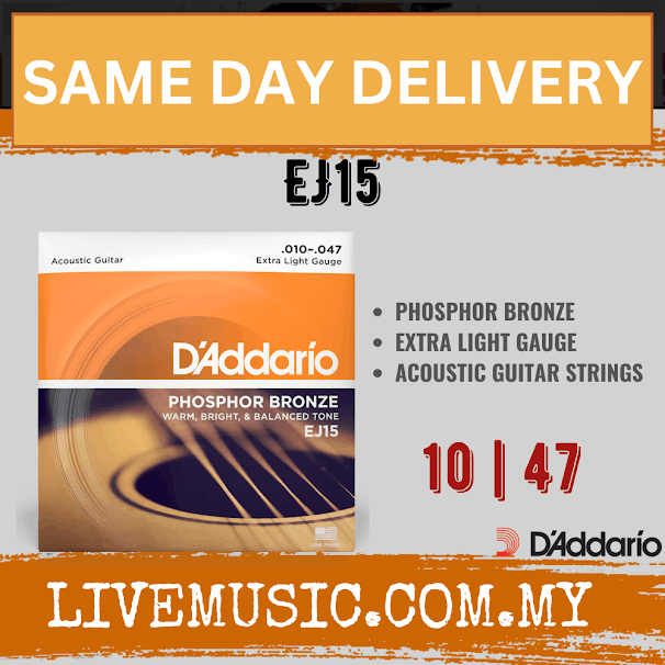 D'Addario EJ15 - Phosphor Bronze Acoustic Strings, Extra Light (10-47)(DAddario)