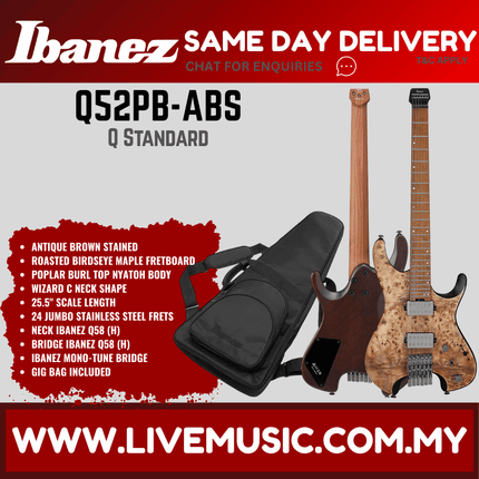 IBANEZ Q52PB-ABS Q SERIES ELECTRIC GUITAR, ANTIQUE BROWN STAINED ( Q52PB ABS / Q52PBABS )