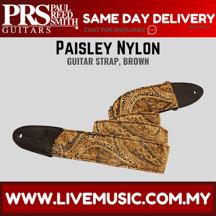 PRS 2 Inch Paisley Nylon Guitar Strap, Brown