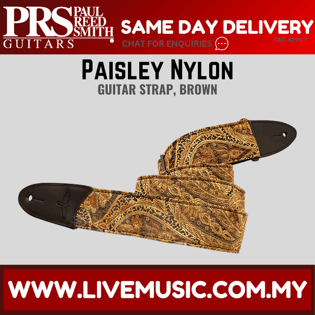 PRS 2 Inch Paisley Nylon Guitar Strap, Brown