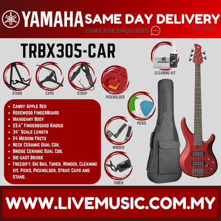 Yamaha TRBX305 5-string Electric Bass Guitar Package - ( TRBX 305 / TRBX-305 )
