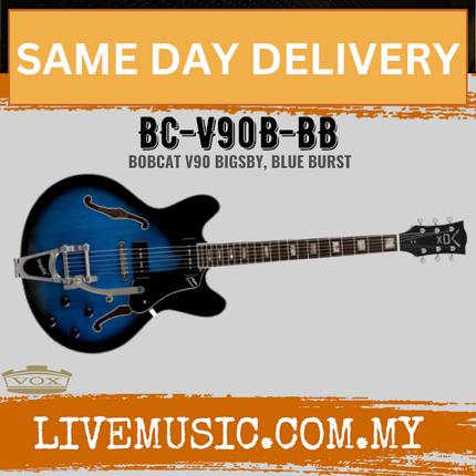 Vox Bobcat V90B Semi-hollow Electric Guitar - Blue Burst ( BC-V90B / BC V90B BB / BCV90B BB )