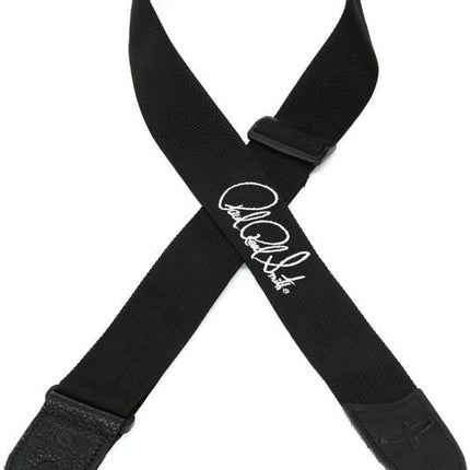 PRS Signature Logo 2inch Poly Guitar Strap - Black w/Silver Logo