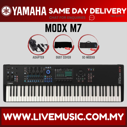 Yamaha MODX M7 76 Semi-weighted Key Synthesizer with Yamaha ORIGINAL Padded Bag ( MODXM7 / MODX-M7 ) Replace MODX 7+ MODX7+