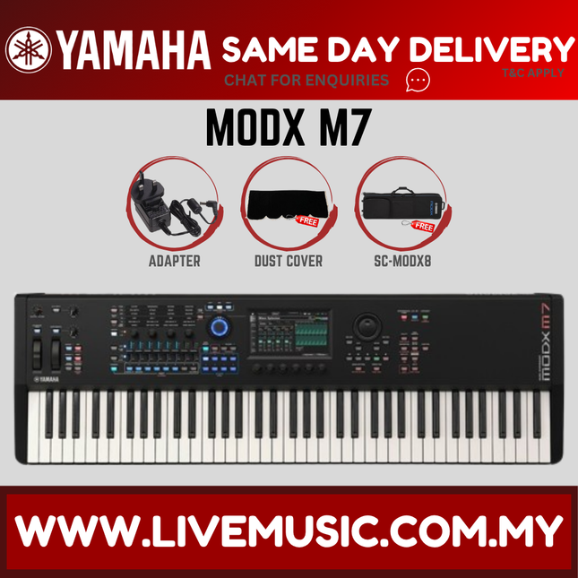Yamaha MODX M7 76 Semi-weighted Key Synthesizer with Yamaha ORIGINAL Padded Bag ( MODXM7 / MODX-M7 ) Replace MODX 7+ MODX7+