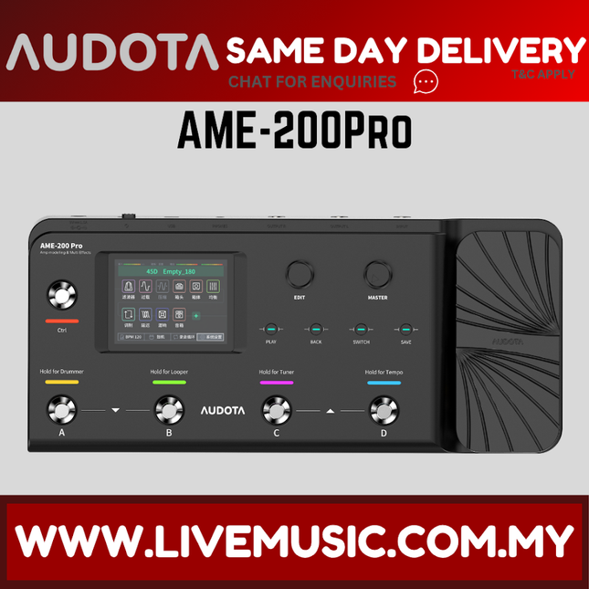 Audota AME-200 PRO Multi-Effects Pedal w/Expression Pedal ( AME200 AME200PRO AME 200 )