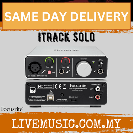 Focusrite iTrack Solo Audio Interface w/ Lightning Connector
