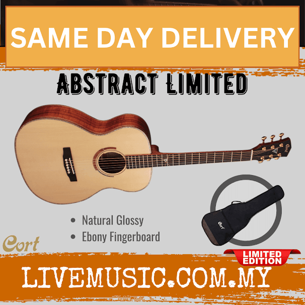 Cort Abstract Limited Orchestra Full Solid Acoustic Electric Guitar with Case - Natural