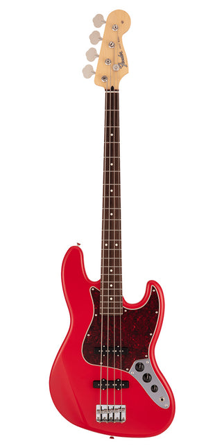 Fender Japan Hybrid II Jazz Bass Guitar, Rosewood Fretboard with Gig Bag - Modena Red
