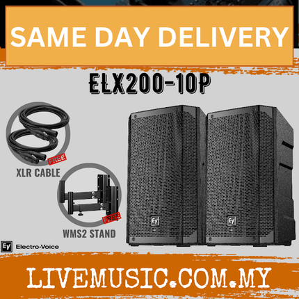EV Electro-Voice ELX200-10P 1200W 10" Powered Speaker With Speaker Stand And Cable - Each / Pair ( ELX200 10P / ELX20010P )