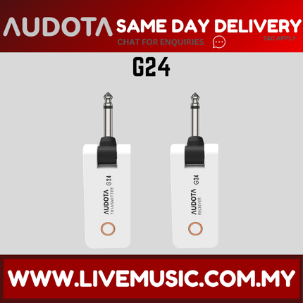 Audota G24 Instrument Wireless 2.4GHz Wireless System for Musical Instruments with Rechargeable Battery.