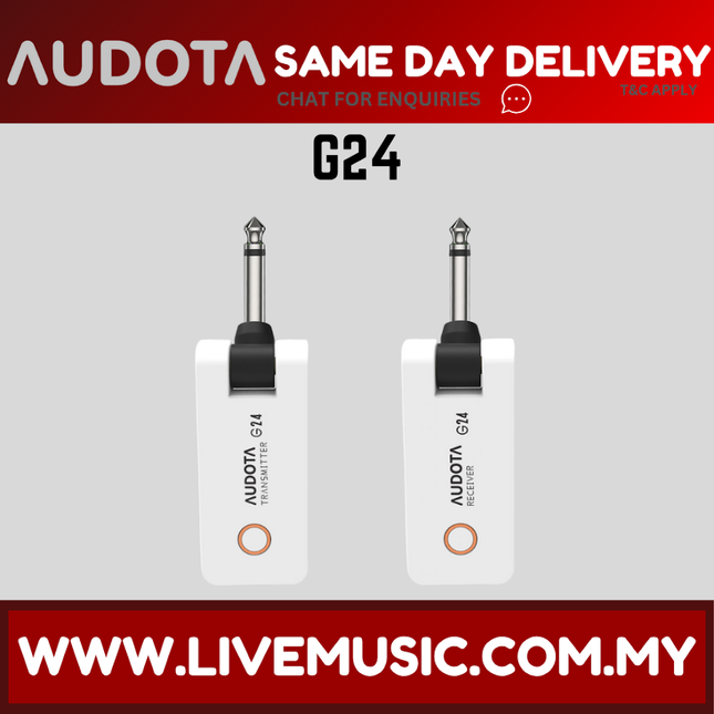 Audota G24 Instrument Wireless 2.4GHz Wireless System for Musical Instruments with Rechargeable Battery.
