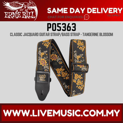 Ernie Ball 5363 Classic Jacquard Guitar Strap, Tangerine Blossom