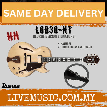 Ibanez LGB30-NT George Benson Signature Electric Guitar w/Case, Natural ( LGB30 NT / LGB30NT )