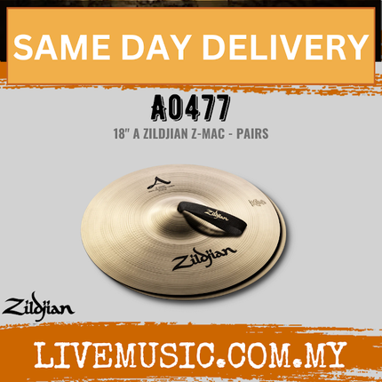 Zildjian 18" A Zildjian Z-Mac Cymbals with Grommets - Pair (A0477)