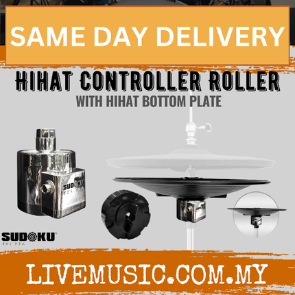 Sudoku Digital Drum Hihat Controller Roller with Bottom Plate - Black/Chrome