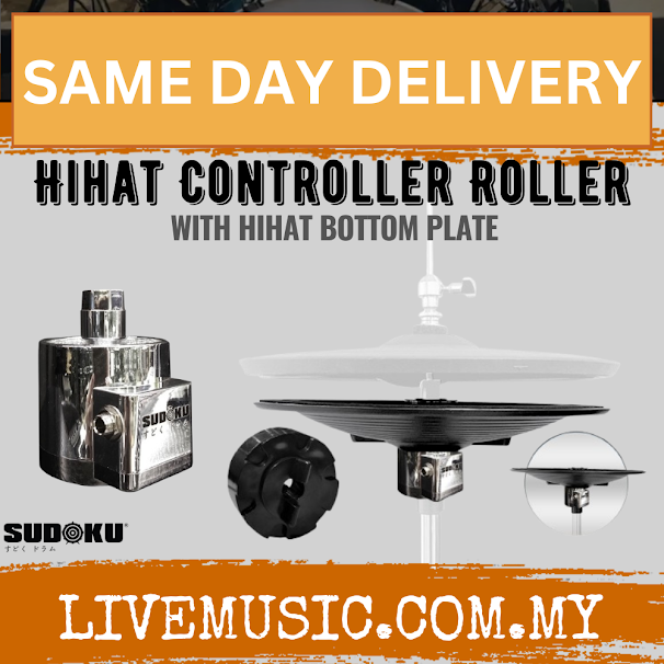Sudoku Digital Drum Hihat Controller Roller with Bottom Plate - Black/Chrome