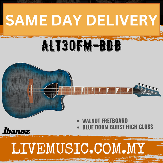 Ibanez Altstar ALT30FM Acoustic-Electric Guitar, Blue Doom Burst (ALT 30 FM/ALT-30-FM)