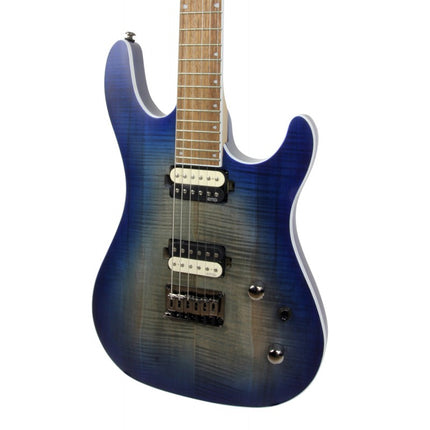 Cort KX300 Electric Guitar Macassar Ebony Fretboard with Gig Bag - Open Pore Cobalt Burst (KX-300/KX 300)