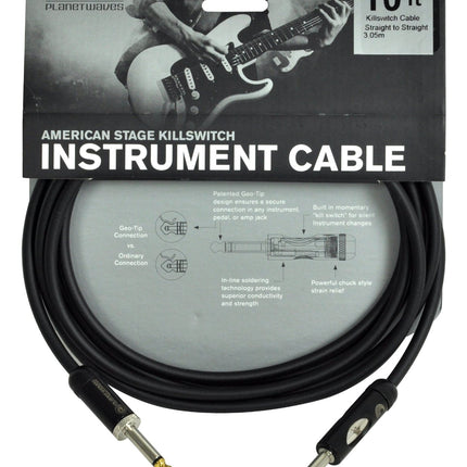 D'Addario PW-AMSK-10 Planet Waves American Stage Kill Switch Instrument Cable - 10 feet (PWAMSK10/DAddario)